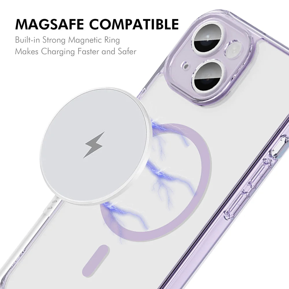 HAT PRINCE for iPhone 16 Plus ENKAY  Magnetic Case Crystal Clear TPU Phone Cover with High Aluminium-silicon Glass Screen Protector - Black - 2