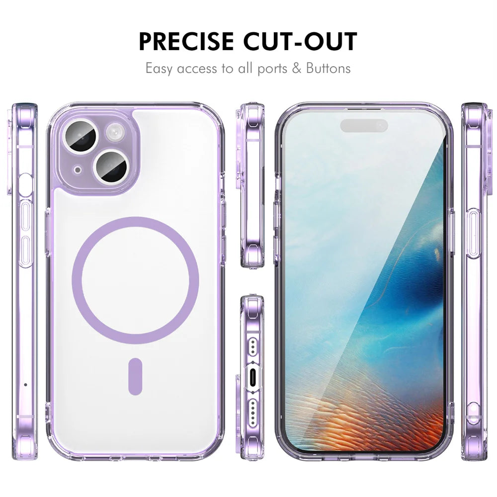 HAT PRINCE for iPhone 16 Plus ENKAY  Magnetic Case Crystal Clear TPU Phone Cover with High Aluminium-silicon Glass Screen Protector - Black - 4