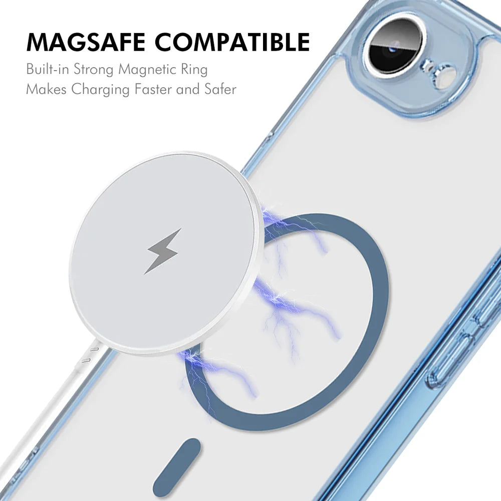 HAT PRINCE for iPhone 16e / iPhone 17e ENKAY  Magnetic Case Crystal Clear TPU Phone Cover with High Aluminium-silicon Glass Screen Protector - Black - 2