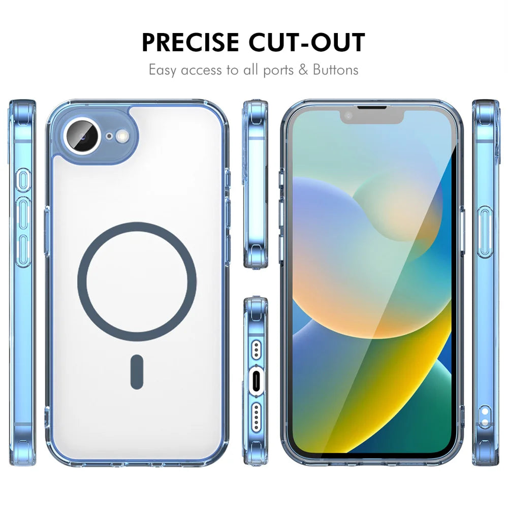 HAT PRINCE for iPhone 16e / iPhone 17e ENKAY  Magnetic Case Crystal Clear TPU Phone Cover with High Aluminium-silicon Glass Screen Protector - Black - 4