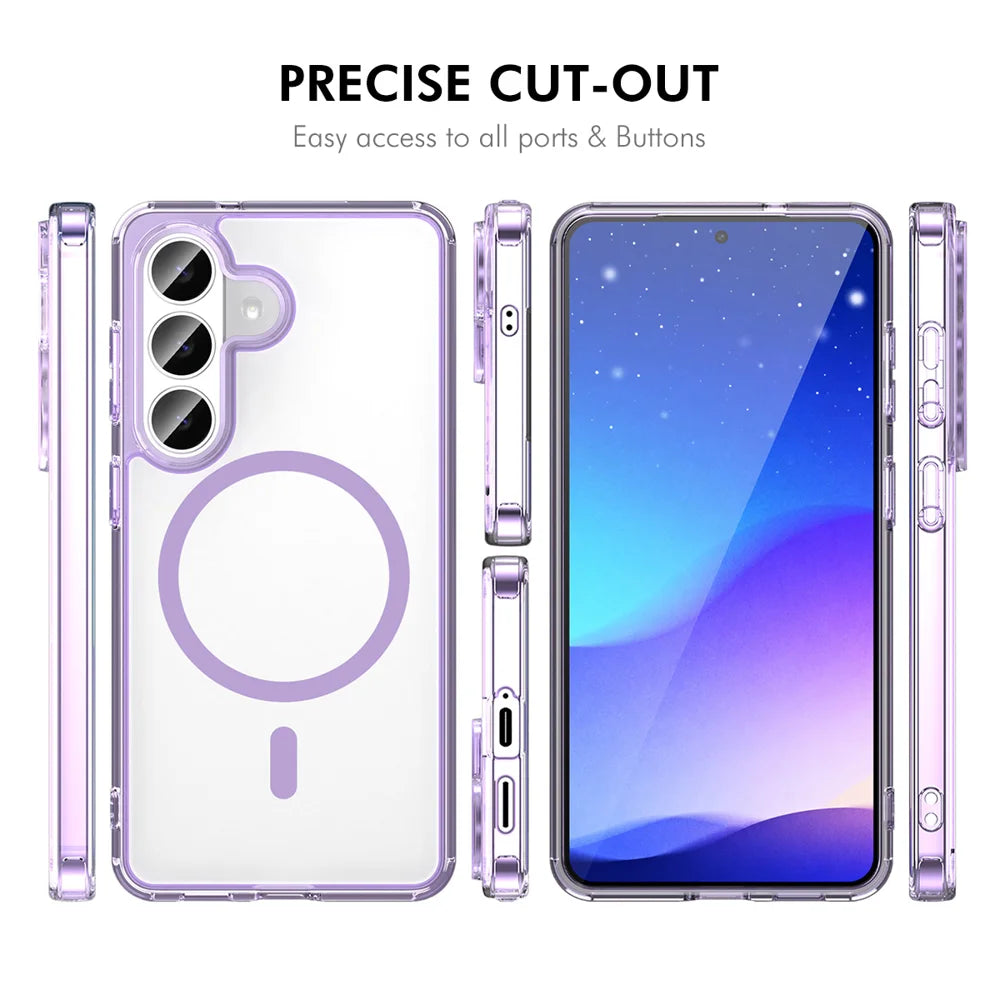 HAT PRINCE for Samsung Galaxy S26 ENKAY  Magnetic Case Clear TPU Phone Cover with High Aluminium-silicon Glass Screen Protector (Fingerprint Unlock) - Black - 4