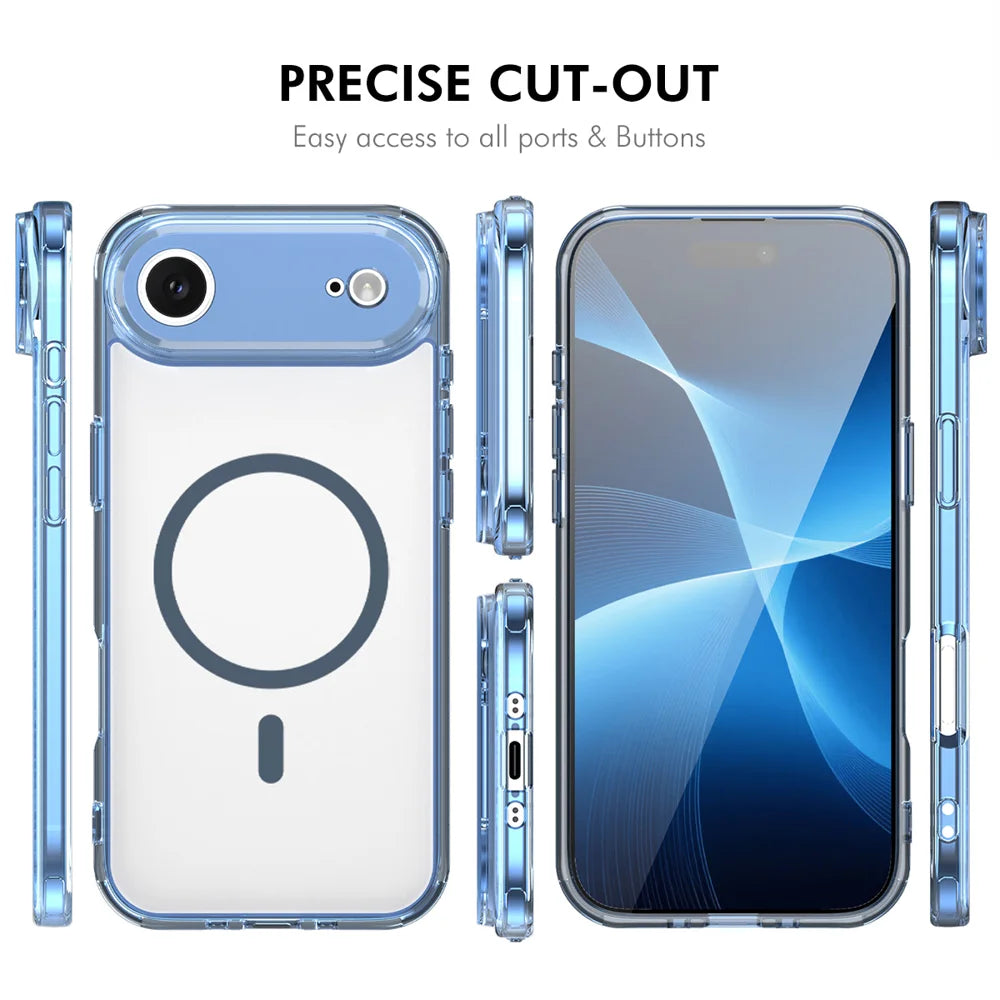 HAT PRINCE for iPhone Air ENKAY  Magnetic Case Crystal Clear TPU Phone Cover with High Aluminium-silicon Glass Screen Protector - Black - 4