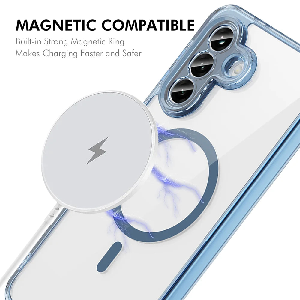 HAT PRINCE for Samsung Galaxy A16 4G / Galaxy A16 5G ENKAY  Magnetic Case Crystal Clear TPU Phone Cover with High Aluminium-silicon Glass Screen Protector - Black - 2