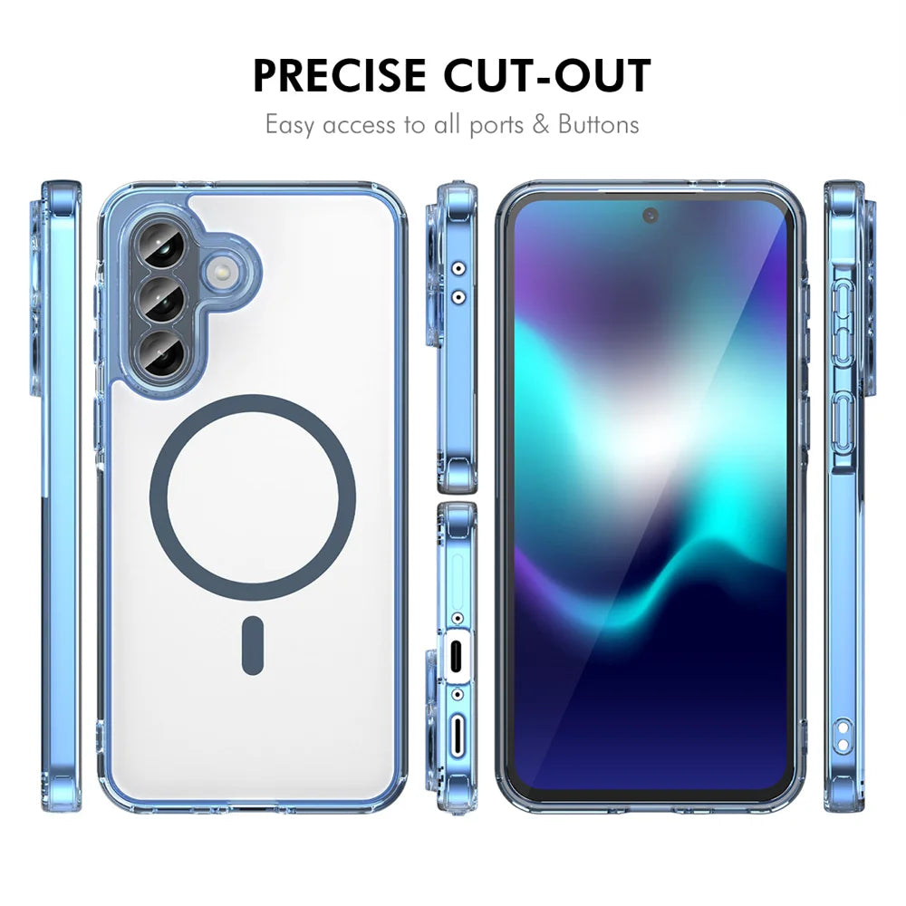 HAT PRINCE for Samsung Galaxy A16 4G / Galaxy A16 5G ENKAY  Magnetic Case Crystal Clear TPU Phone Cover with High Aluminium-silicon Glass Screen Protector - Black - 4