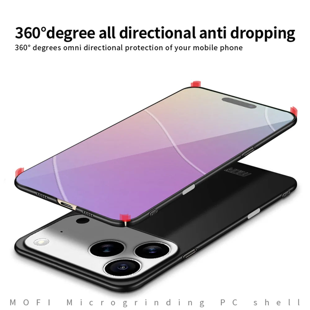 MOFI for iPhone 18 Pro Phone Case  Shield Matte Series Ultra Slim PC Protective Cover - Black - 4