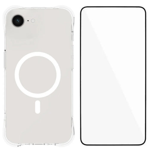 WANLONFENG for iPhone 16e / iPhone 17e WL2 Series 2.0mm Magnetic Case Clear TPU Phone Back Cover with Screen Film - Transparent - 1
