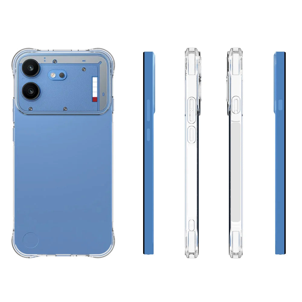 WANLONFENG for Nothing Phone (4b) WL2 Series TPU Case 2.0mm Phone Cover with 2Pcs Tempered Glass Films - Transparent - 6