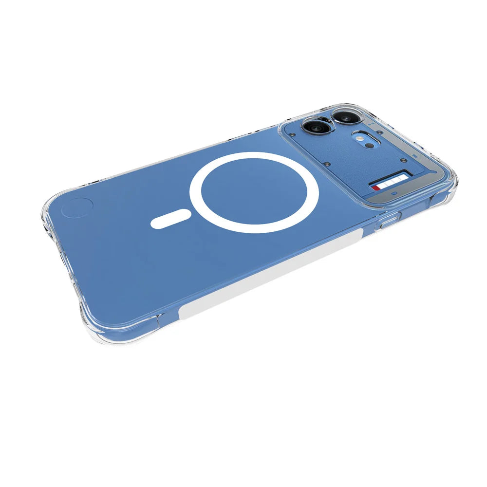 WANLONFENG for Nothing Phone (4b) WL2 Series 2.0mm Magnetic Case Clear TPU Phone Back Cover with Screen Film - Transparent - 4