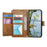 For Google Pixel 11 Pro  /  Pixel 11 Case Floral Leaf Pattern Multi Card Slots Zipper Leather Phone Cover with Wrist Strap - Brown - 2