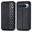 For Google Pixel 11 Pro  /  Pixel 11 Case Rhombus Imprint PU Leather Wallet Phone Cover - Black - 1