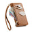 For Google Pixel 11 Pro  /  Pixel 11 Stand Case Leaf Shape Magnetic Clasp Leather Phone Cover with Hand Strap - Brown - 5