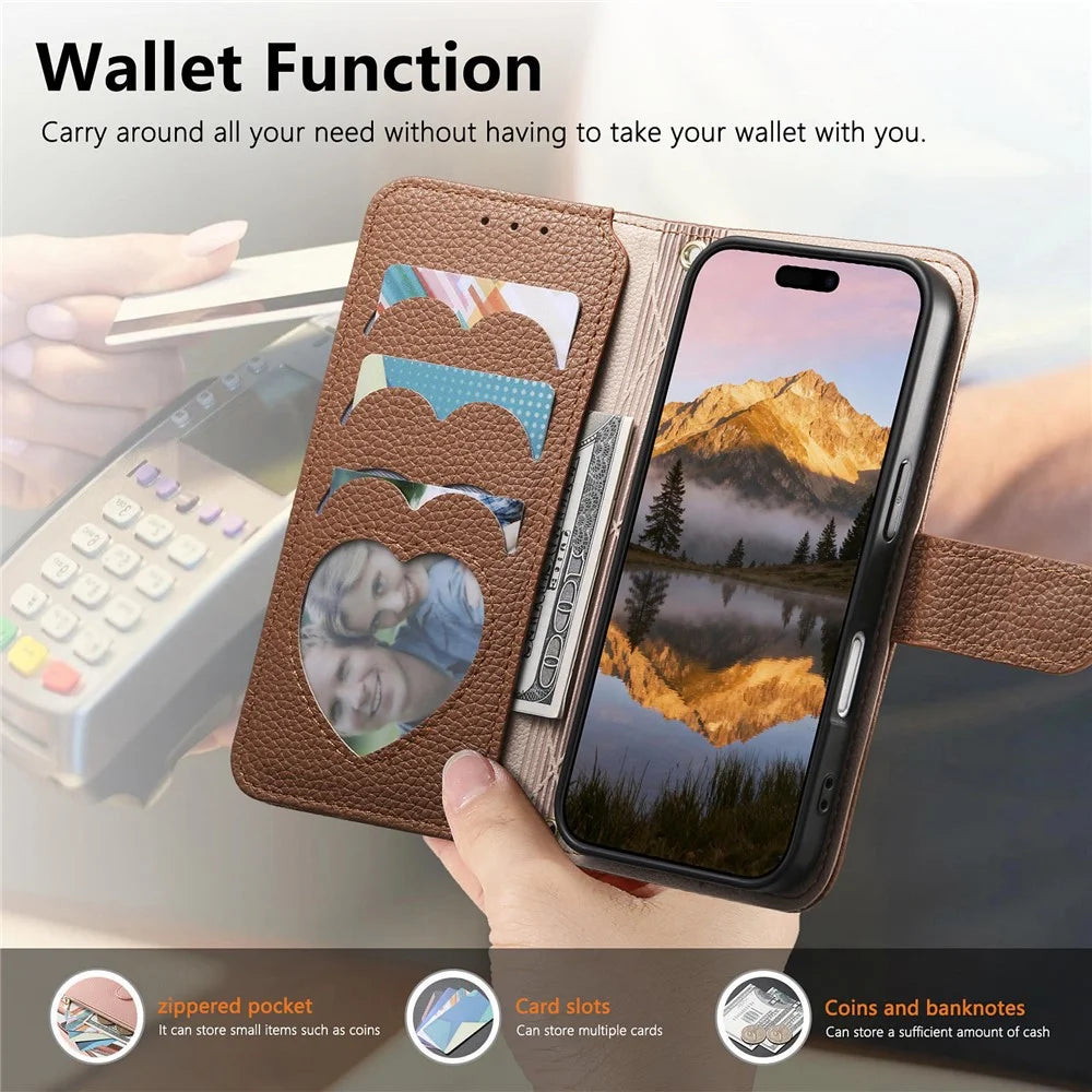 For Google Pixel 11 Pro  /  Pixel 11 Case Zipper Pocket TPU PU Leather Wallet Phone Cover with Strap - Brown - 4