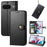 For Google Pixel 11 Pro  /  Pixel 11 Case Wallet Stand Leather Phone Cover with Wrist Strap - Black - 1