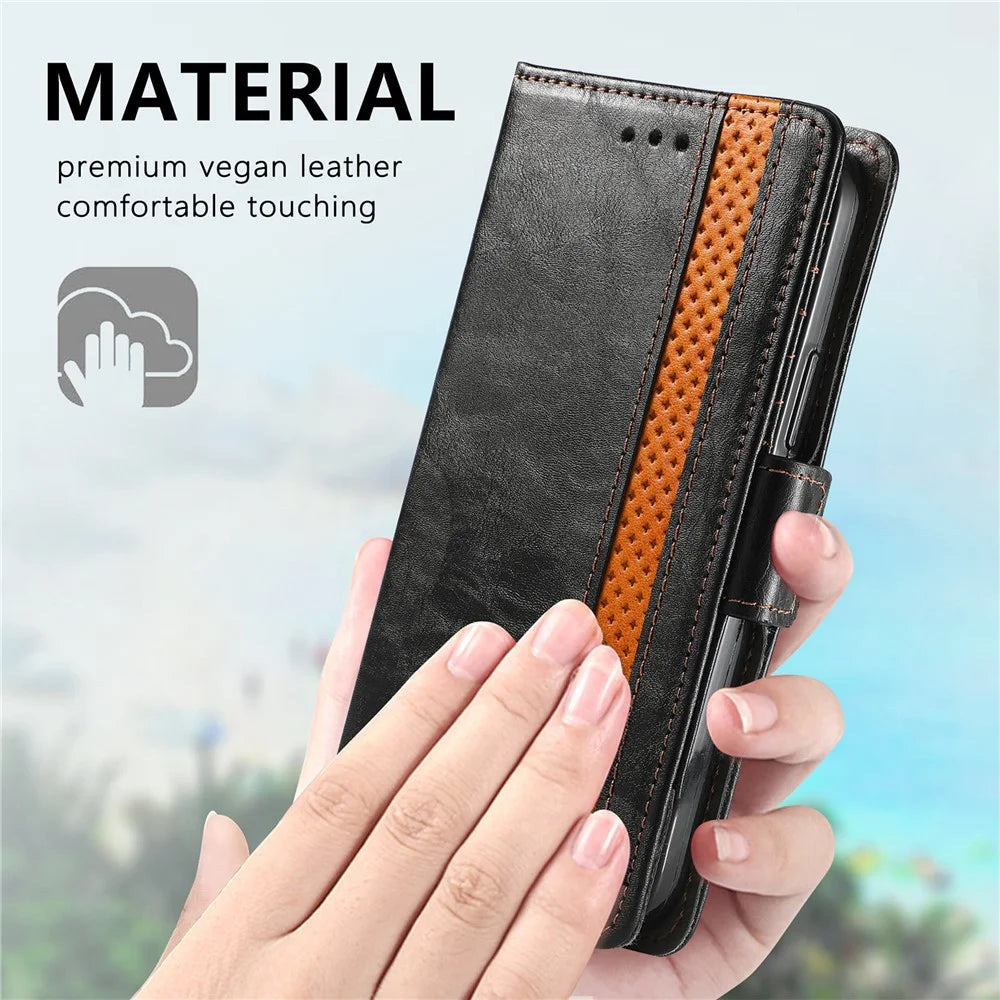 CASENEO For Google Pixel 11 Pro  /  Pixel 11 Phone Cases PU Leather Cover Stand with RFID Blocking Wallet - Black - 5