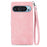 For Google Pixel 11 Pro  /  Pixel 11 Zipper Wallet Case with Strap Flower Imprint PU Leather Phone Cover - Pink - 6