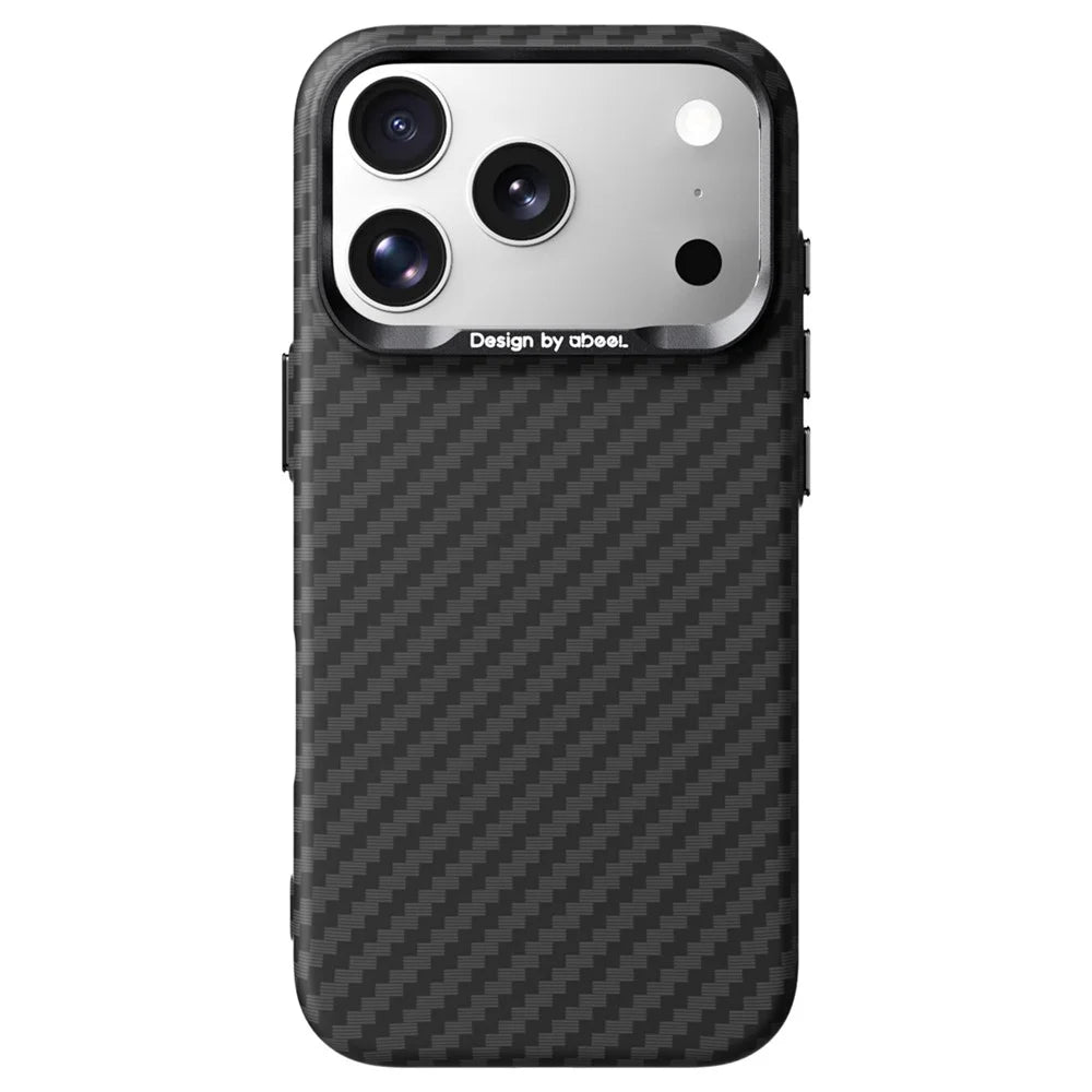 ABEEl for iPhone 18 Pro  / 17 Pro Magnetic Case PC + TPU Ultra Thin Minimalist Phone Cover - Carbon Fiber Texture - 1