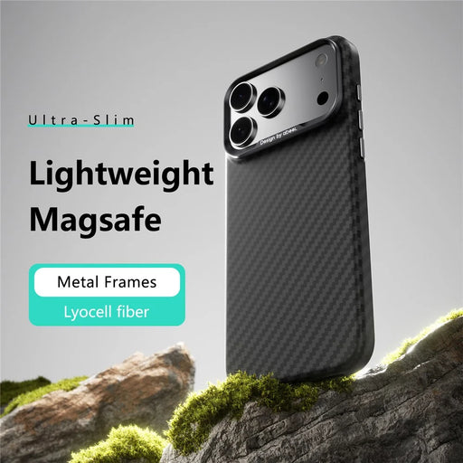ABEEl for iPhone 18 Pro Max  /  17 Pro Max Magnetic Case PC + TPU Ultra Thin Minimalist Phone Cover - Carbon Fiber Texture - 2