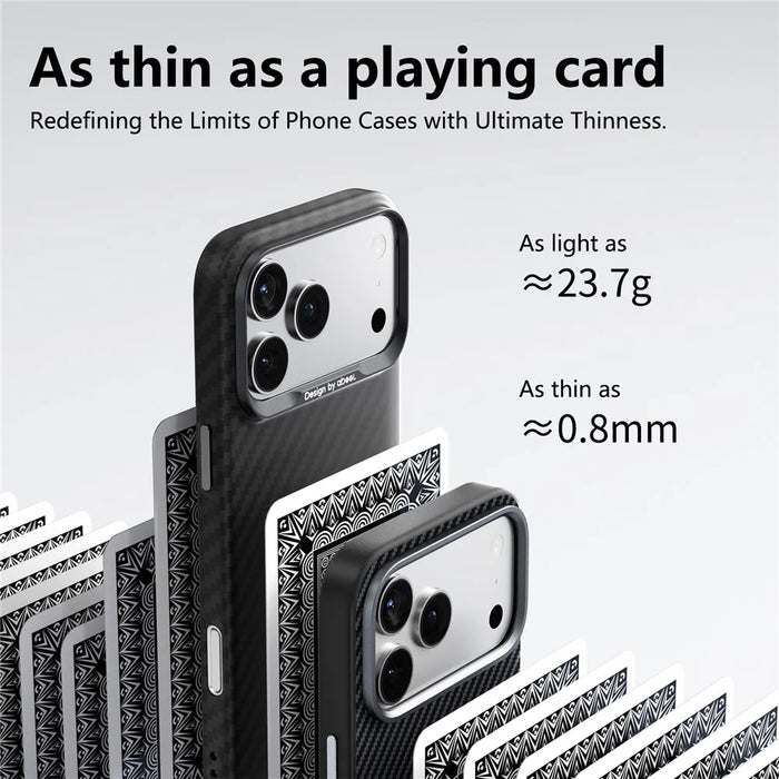 ABEEl for iPhone 18 Pro Max  /  17 Pro Max Magnetic Case PC + TPU Ultra Thin Minimalist Phone Cover - Carbon Fiber Texture - 3