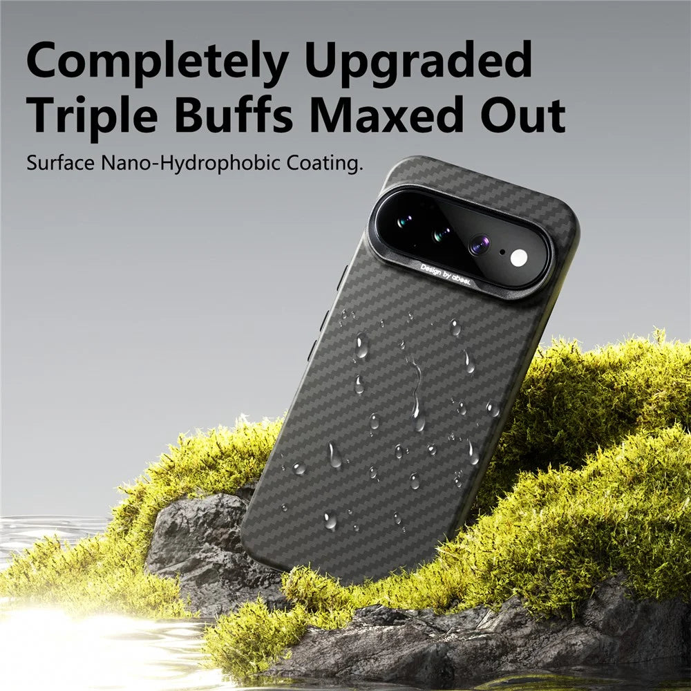 ABEEl for Google Pixel 11 Pro XL Magnetic Case PC + TPU Ultra Thin Minimalist Phone Cover - Carbon Fiber Texture - 5
