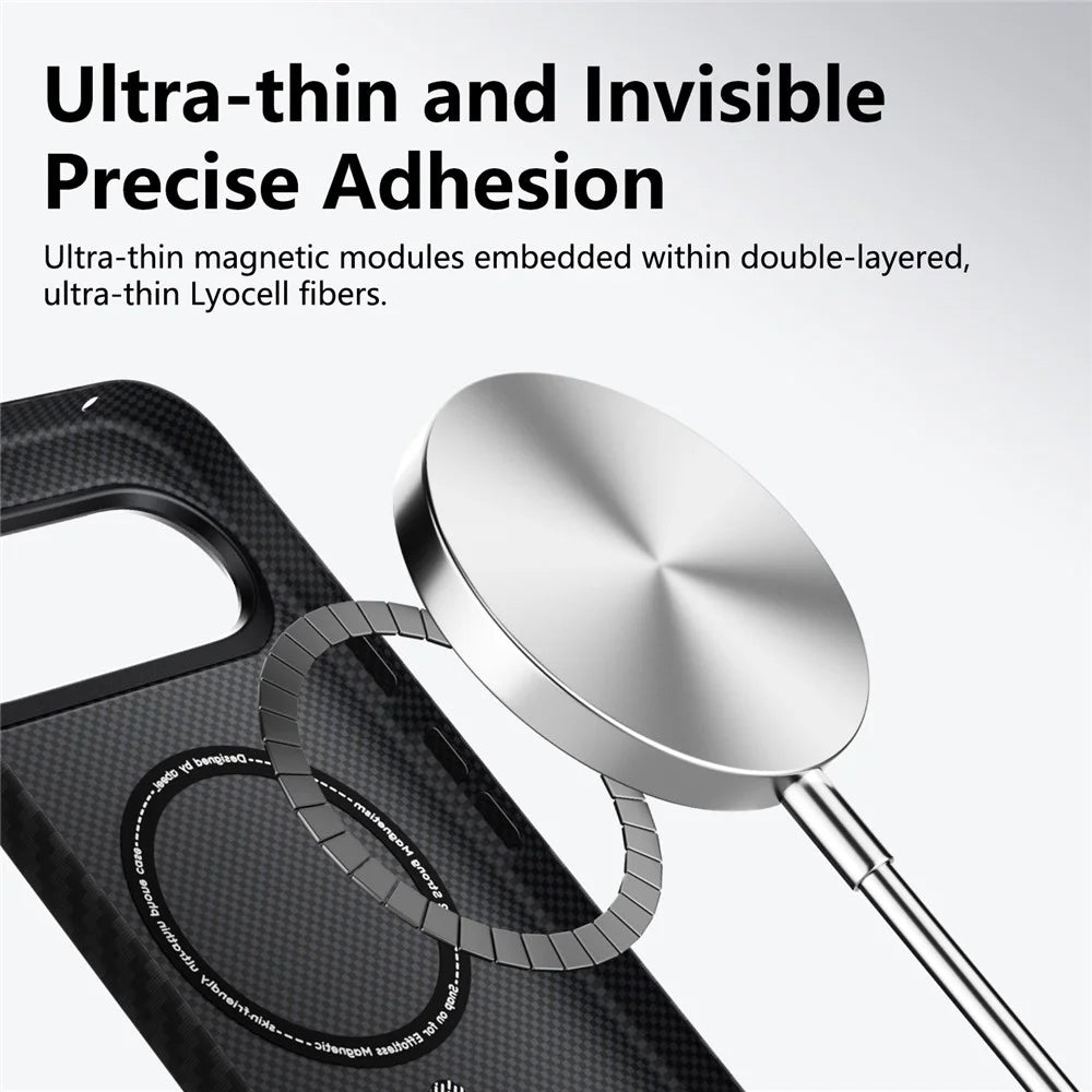 ABEEl for Google Pixel 11 Pro XL Magnetic Case PC + TPU Ultra Thin Minimalist Phone Cover - Carbon Fiber Texture - 6