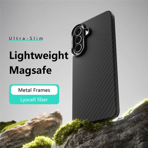ABEEl for Samsung Galaxy A57 5G Magnetic Case PC + TPU Ultra Thin Minimalist Phone Cover - Woven Pattern+Carbon Fiber Texture - Carbon Fiber Texture - 2