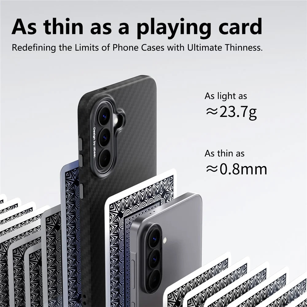ABEEl for Samsung Galaxy A57 5G Magnetic Case PC + TPU Ultra Thin Minimalist Phone Cover - Woven Pattern+Carbon Fiber Texture - Carbon Fiber Texture - 6