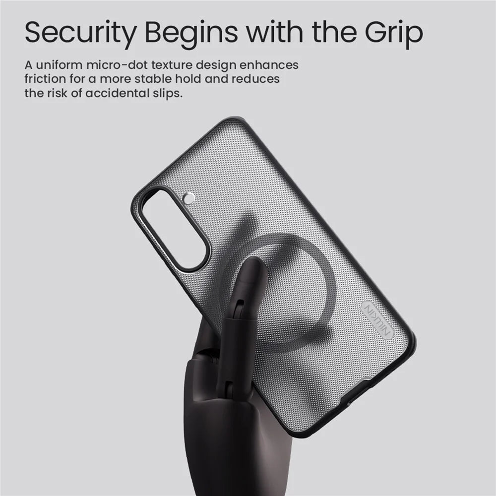 NILLKIN Super Frosted Shield Pro for Samsung Galaxy S26 FE Magnetic Case PC + TPU Phone Cover - Black - 7
