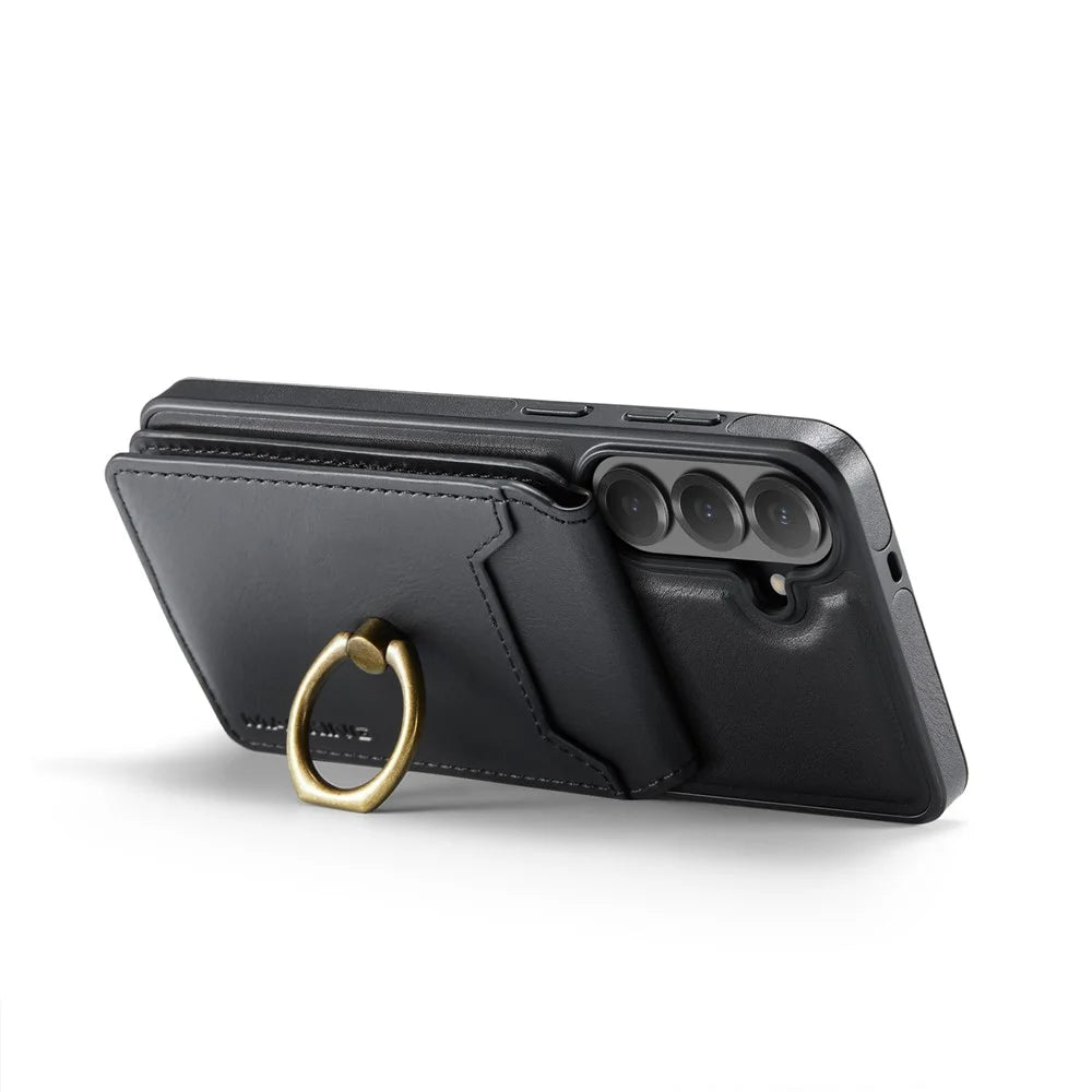 MAGKING K1 Series For Samsung Galaxy S26 FE Magnetic Case PC + TPU + PU Phone Cover with Card Holder - Black - 4