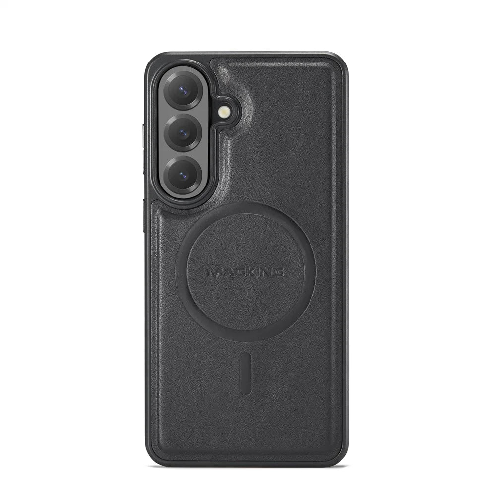 MAGKING K1 Series For Samsung Galaxy S26 FE Magnetic Case PC + TPU + PU Leather Phone Cover - Black - 3
