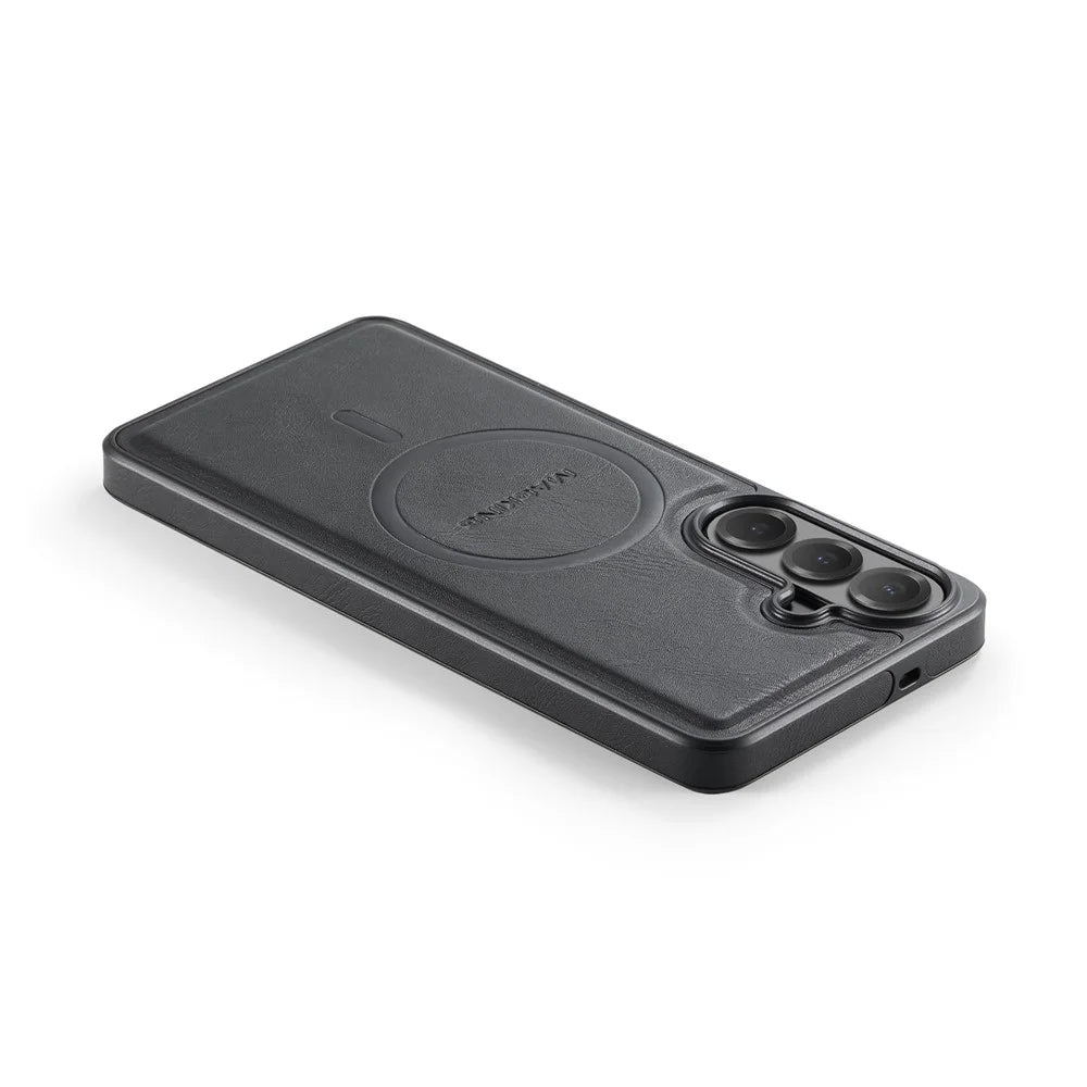 MAGKING K1 Series For Samsung Galaxy S26 FE Magnetic Case PC + TPU + PU Leather Phone Cover - Black - 7
