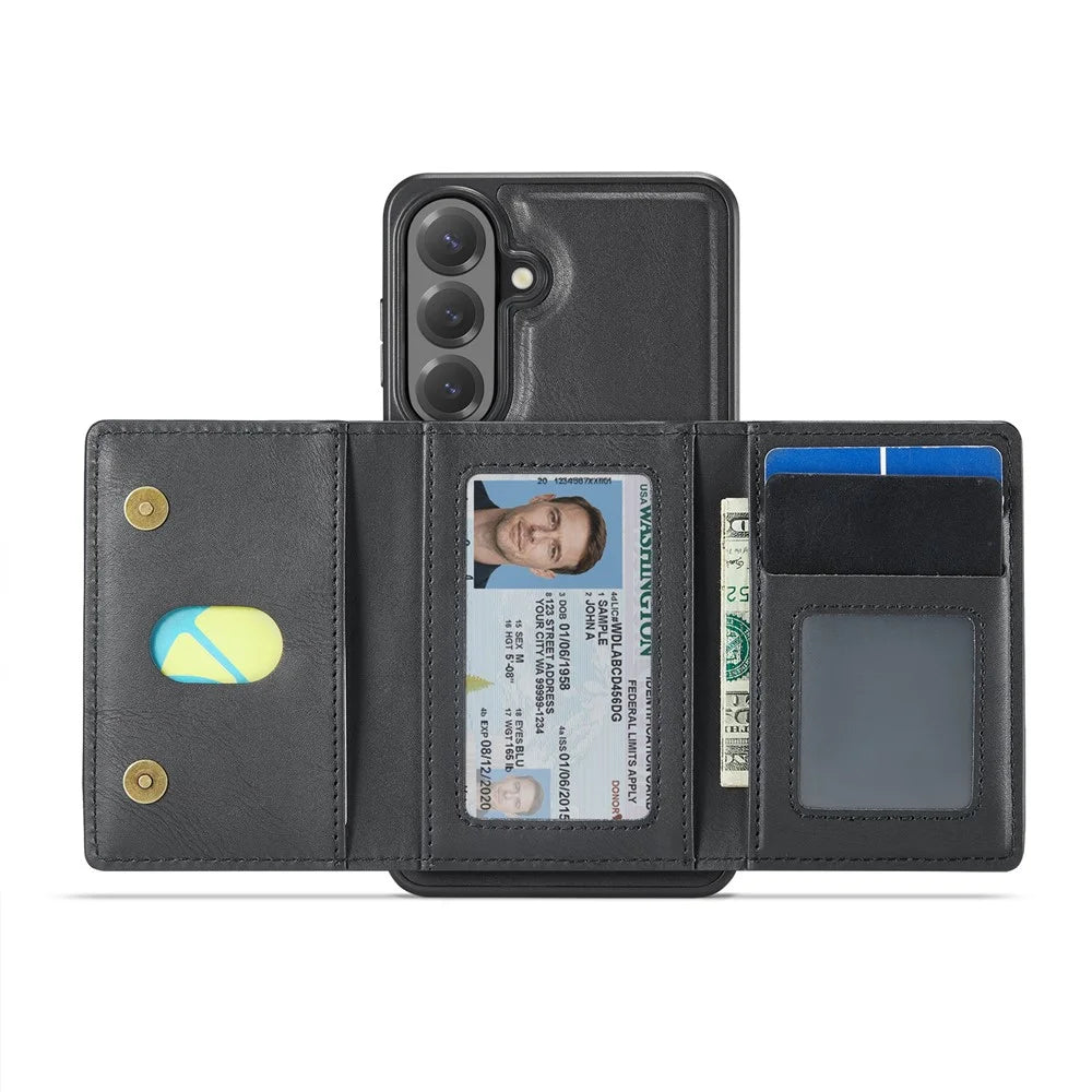 MAGKING K4 Series For Samsung Galaxy S26 FE Magnetic Case Detachable Wallet PU TPU PC Phone Cover - Black - 3