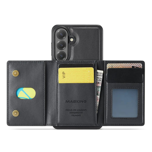 MAGKING K2 Series For Samsung Galaxy S26 FE Magnetic Case PC + TPU + PU Phone Cover with RFID Blocking Wallet - Black - 2