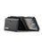 DG.MING M6 Series For Samsung Galaxy Z Flip8 Foldable Case PU + PC Phone Cover with Wallet   /   Shoulder Strap - Black - 2