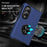 For Samsung Galaxy Z Fold8 Case PC + TPU Phone Cover with Rotatable Ring Holder - Blue - 4