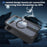 For Google Pixel 11 Pro XL Magnetic Case Kickstand Grid Texture TPU PC Phone Back Cover - Black - 2