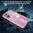 For Samsung Galaxy S26 FE Magnetic Case Kickstand Grid Texture TPU PC Phone Back Cover - Pink - 2