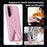 For Samsung Galaxy S26 FE Magnetic Case Kickstand Grid Texture TPU PC Phone Back Cover - Pink - 6