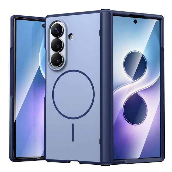 For Samsung Galaxy Z Fold8 Ultra Magnetic Case Matte Finish Hinge Protection Phone Cover - Blue - 1