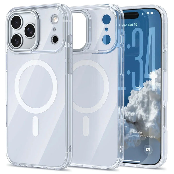 For iPhone 18 Pro Max / 17 Pro Max Magnetic Case TPU + Acrylic Shockproof Anti-Scratch Phone Cover - White - 2