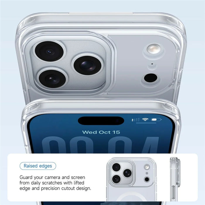 For iPhone 18 Pro Max / 17 Pro Max Magnetic Case TPU + Acrylic Shockproof Anti-Scratch Phone Cover - White - 3