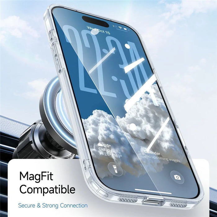 For iPhone 18 Pro Max / 17 Pro Max Magnetic Case TPU + Acrylic Shockproof Anti-Scratch Phone Cover - White - 5