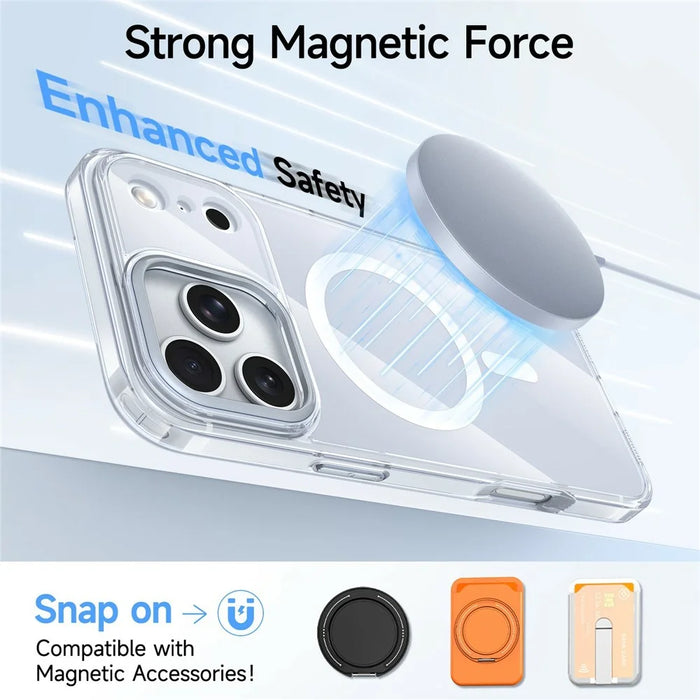 For iPhone 18 Pro Max / 17 Pro Max Magnetic Case TPU + Acrylic Shockproof Anti-Scratch Phone Cover - White - 6