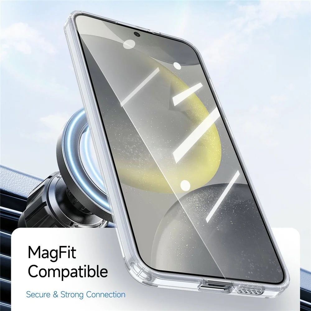 For Samsung Galaxy S25 / S24 Magnetic Case TPU + Acrylic Shockproof Anti-Scratch Phone Cover - White - 5