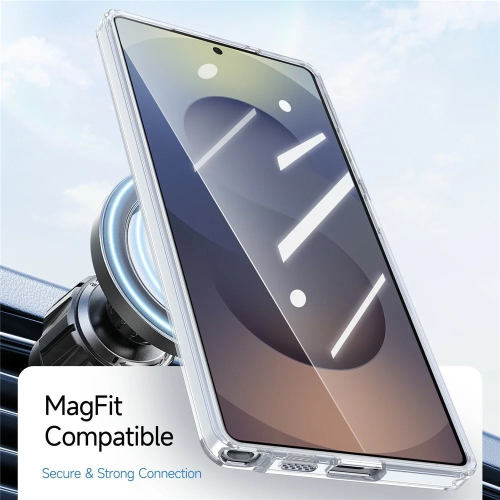 For Samsung Galaxy S25 Ultra Magnetic Case TPU + Acrylic Shockproof Anti-Scratch Phone Cover - White - 5