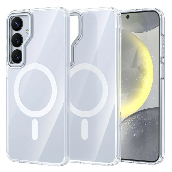 For Samsung Galaxy S26+ Magnetic Case TPU + Acrylic Shockproof Anti-Scratch Phone Cover - White - 2
