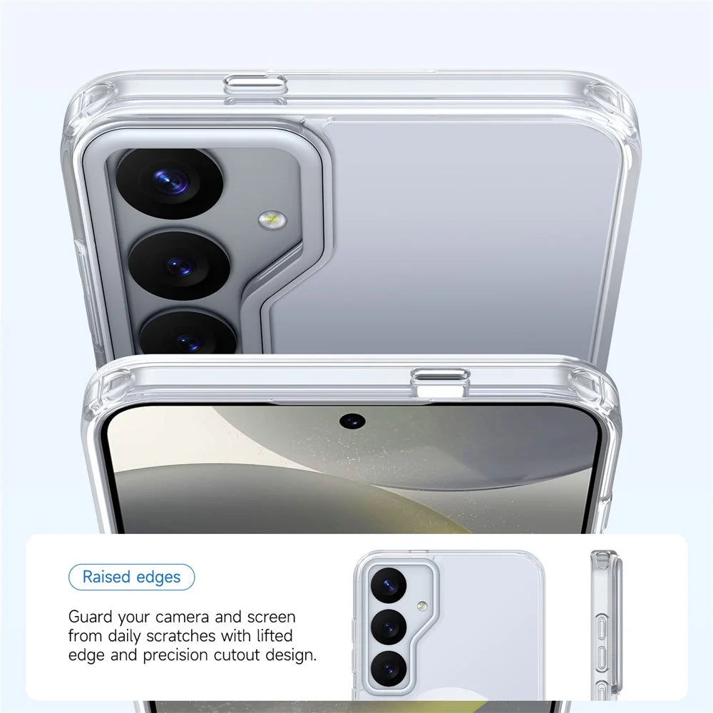 For Samsung Galaxy S25 FE Magnetic Case TPU + Acrylic Shockproof Anti-Scratch Phone Cover - White - 3
