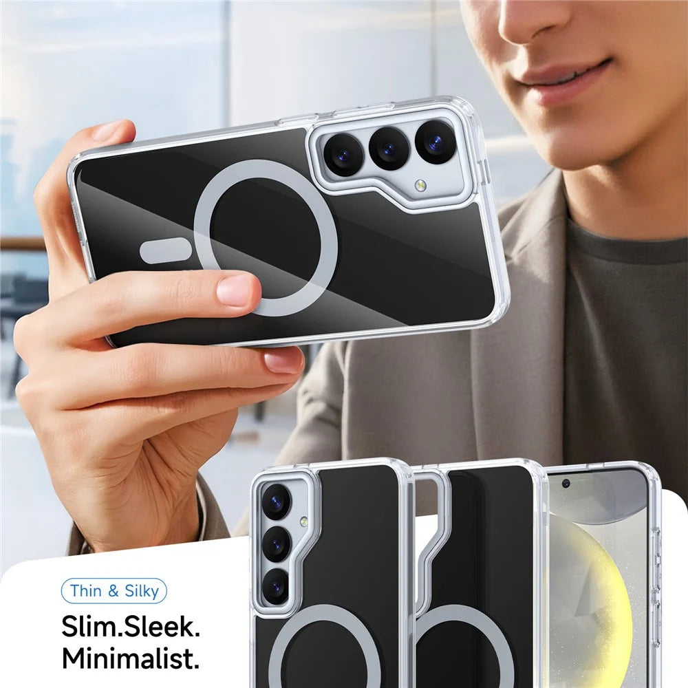 For Samsung Galaxy S26 FE Magnetic Case TPU + Acrylic Shockproof Anti-Scratch Phone Cover - Black - 7