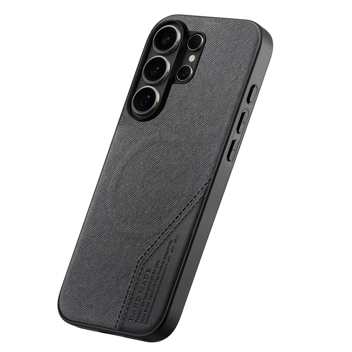 For Samsung Galaxy S25 Ultra Magnetic Case Cloth Texture PU Leather + PC + TPU Phone Cover - Black - 2