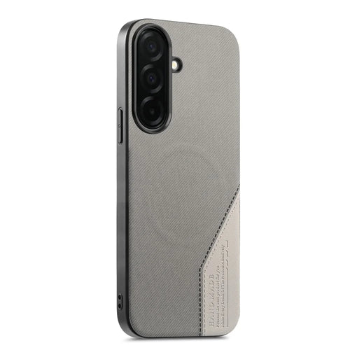 For Samsung Galaxy A36 5G Magnetic Case Cloth Texture PU Leather + PC + TPU Phone Cover - Grey - 1