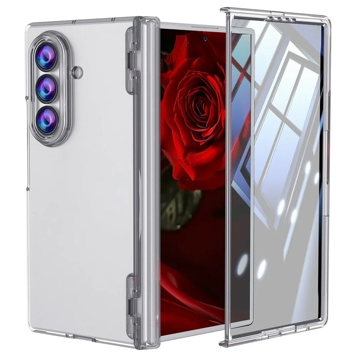 For Samsung Galaxy Z Fold8 Ultra Case Hinge Protection PC + TPU Phone Cover Built-in Tempered Glass Film - Transparent - 1